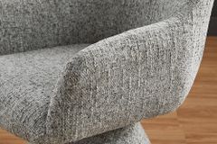 Drehbarer Stuhl AMBIENTO grau Chenille 180° mit Auto-Return Polsterstuhl
