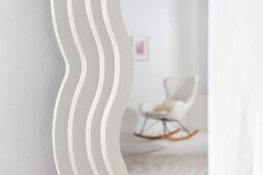 Design Wandspiegel WAVE 160cm weiß Rundbogen Spiegel