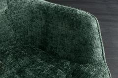 Design Sessel SCANDINAVIA grün Chenille Cremona schwarz Metall mit Armlehne