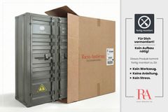 Container-Schrank GLOBETROTTER 140cm anthrazit Metall Aktenschrank Highboard
