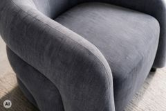 Design Sessel VOGUE 95cm graphite grau Samt mit Federkern und Nosagfederung