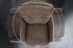 Drehbarer Stuhl BIG GEORGE taupe Microfaser Webstoff Taschenfederkern Metall schwarz