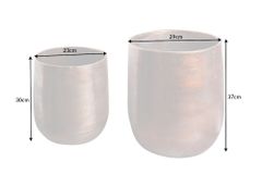 2er Set Blumentopf FLOWERS XL 20/30cm Metall kupfer geflammt