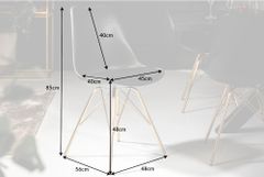 Design Stuhl SCANDINAVIA MEISTERSTÜCK schwarz goldene Beine