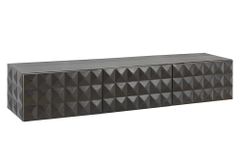 Hängendes TV-Lowboard VULCANO 160cm schwarz Mangoholz massiv