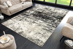 Design XXL Teppich MODERN ART 350x240cm beige braun Kurzflor Indoor-Teppich