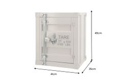 Container-Schrank GLOBETROTTER 50cm greige Metall Nachttisch Beistellschrank