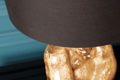 Design Tischlampe KONG 60cm gold Metall Affenlampe schwarzer Lampenschirm