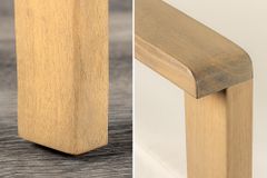 Massiver Gartenstuhl KOPENHAGEN natur Akazienholz beige Outdoor inkl. Kissen