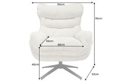 Drehbarer Sessel CLOUD champagner beige Chenille schwarz Metall