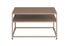 Moderner Couchtisch DURA STEEL 70cm greige Metall mit Ablagefach