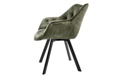 Drehbarer Stuhl THE DUTCH COMFORT dunkelgrün Samt mit Armlehnen Modern Design
