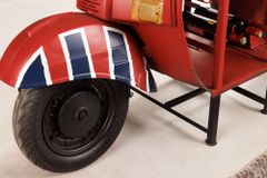 Design Bartisch SCOOTER 180cm rot Mangoholz Handarbeit Upcycling