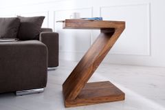 Massivholz Beistelltisch Z 45cm braun Sheesham stone finish einzigartige Maserung