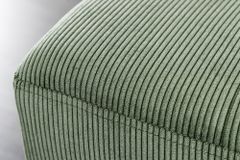 Design Sitzbank BOUTIQUE 100cm grün Cord schwarze Metallbeine