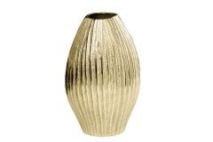 Handgefertigte Deko-Vase ELEGANCE 35cm gold antik Metall Hammerschlag Design