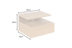 Hängender Nachttisch FLOATING 35cm natur Wildeichen-Optik Regal mit Schublade