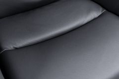 Drehbarer Design Stuhl BIG GEORGE schwarz anthrazit Echtleder Microfaser mit Armlehnen