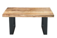 Design Couchtisch IRON CRAFT 100cm Mangoholz Eisen Industrial Design massiv schwarzes Gestell