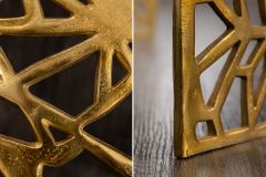 Handgearbeiteter Couchtisch ABSTRACT 60cm Alu gold im Gap Design