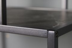 Modernes Bücherregal SLIM LINE 115cm graphit Metallgestell mit fünf Regalböden