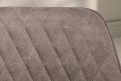 Retro Stuhl PALERMO taupe mit Armlehne und Ziersteppung