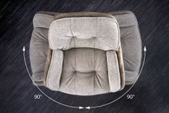 Drehbarer Design Stuhl MR. LOUNGER vintage taupe Microfaser mit Armlehne