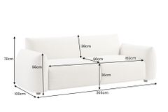 In- und Outdoor Sofa SEAHAWK 205cm creme Aluminium Olefin wetterfest 2-Sitzer Couch