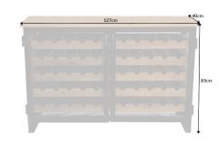 Industrial Weinschrank BODEGA 130cm recyceltes Pinienholz natur Weinregal für 55 Flaschen