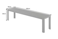 Moderne Gartenbank DESIGNO 180cm anthrazit schwarz Aluminium wetterfest Outdoor Sitzbank