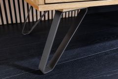 Massives TV-Lowboard LIVING EDGE 160cm natur Eichenholz Baumkante mit Hairpin Legs