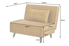 Schlafsessel SMART MULTIFUNCTION 100cm senfgelb Vogue Seiden Samtstoff