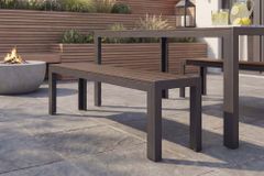 Moderner Gartentisch DESIGNO 205cm dunkelbraun schwarz Aluminium wetterfest