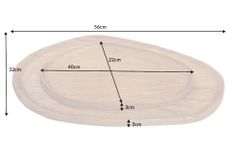 Massives Tablett 2er Set AMAZONAS 56cm Mangoholz handgearbeitet