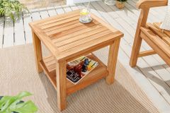 Massiver Beistelltisch EMPIRE TEAK 50cm natur Teakholz