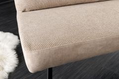 Moderne Sitzbank BIG GEORGE 160cm champagner beige Samt Strukturstoff Taschenfederkern