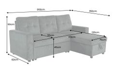 Ecksofa mit Schlaffunktion APARTMENT beidseitig aufbaubar grün Cord inkl. Stauraum