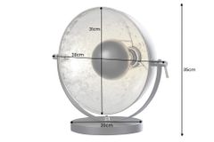 Industrial Design Tischlampe STUDIO 40cm schwarz Blattsilber-Optik neigbarer Schirm