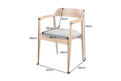 Design Stuhl KENNEDY braun grau massives Mangoholz honey finish Strukturstoff