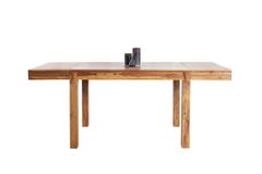 Massiver Holz Esstisch PURE 120-200cm braun Sheesham stone finish mit Ansteckplatten