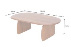 Design Couchtisch SCULPTURA 110cm braun Akazienholz organische Form