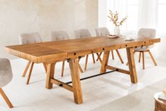Massiver Esstisch FINCA 165-240cm vintage braun verlängerbar Pinienholz Bohlenoptik