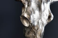 Design Schädel MATADOR 70cm silber Aluminium Wanddekoration