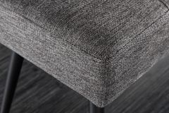 Design Sitzbank BOUTIQUE 100cm grau Strukturstoff Metallbeine schwarz