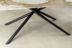 Design Esstisch OSAKA 160cm weiß schwarz Pandora Keramik Sterngestell Metall