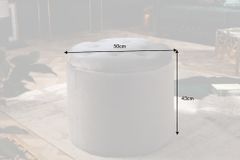Eleganter Hocker MODERN BAROCK 50cm silbergrau Samt Aufbewahrungkorb