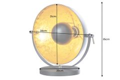 Industrial Design Tischlampe STUDIO 40cm schwarz Blattgold-Optik neigbarer Schirm
