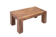 Massivholz Couchtisch MAKASSAR 100cm braun Sheesham stone finish einzigartige Maserung