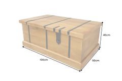 Massiver Couchtisch BODEGA 100cm braun honey finish Mangoholz Hausbar Truhe Stauraum