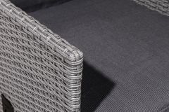 Outdoor Gartenstuhl SYLT grau Polyrattan Hochlehner mit Armlehne verstellbar wetterfest